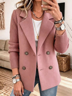 Blazer Carla rosa con mangas de punto