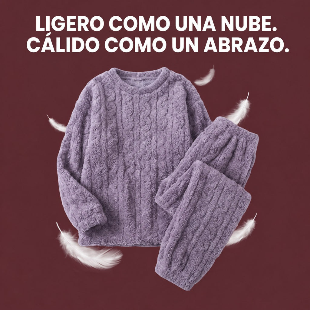 Sudadera y pantalón del Conjunto Cozy en morado