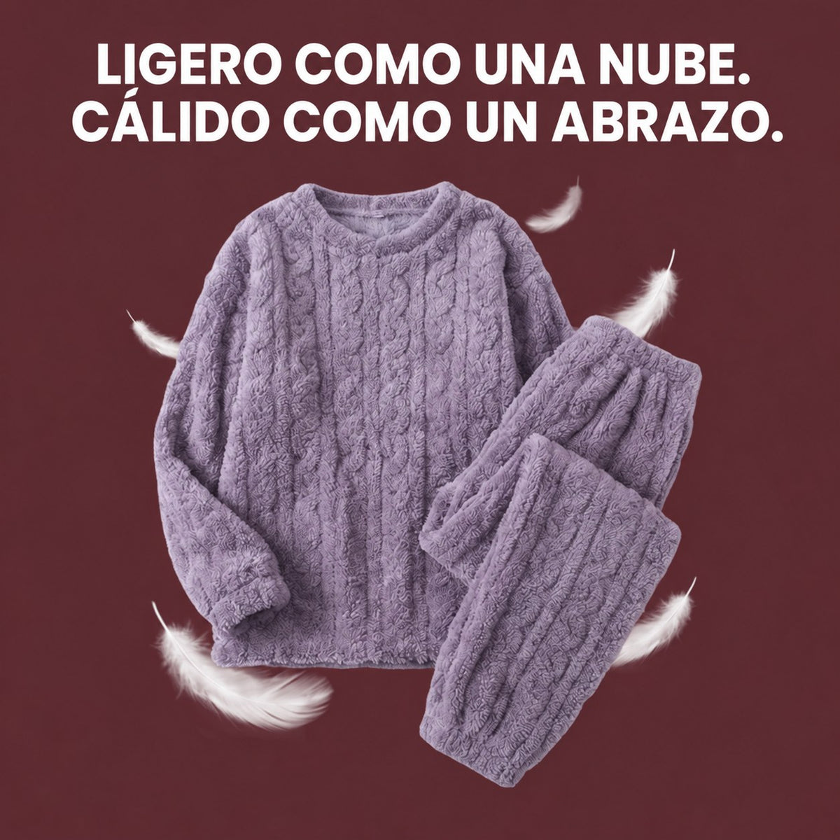 Sudadera y pantalón del Conjunto Cozy en morado