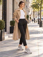 Zapatillas Martina en gris con detalle metalizado