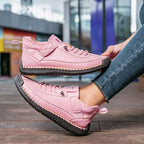 Zapatillas Oriana rosa puestas