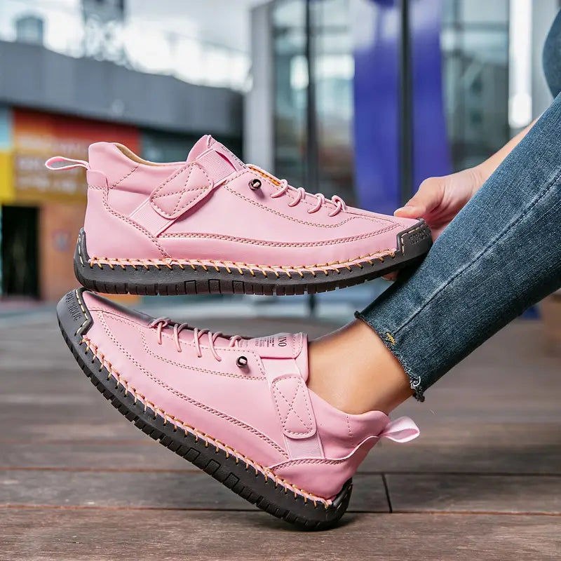 Zapatillas Oriana rosa puestas